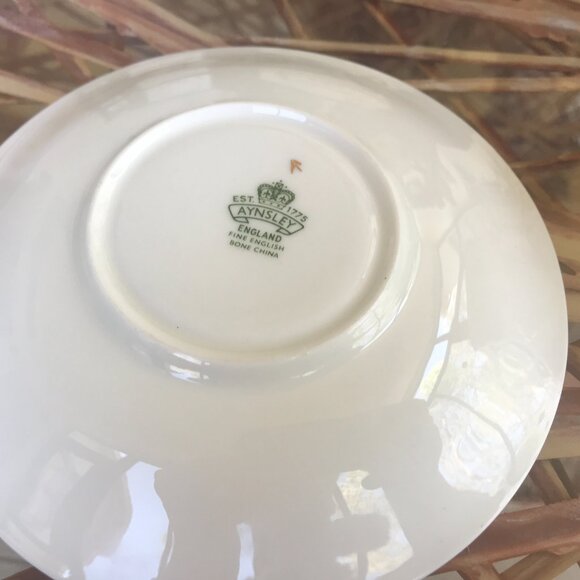 AYNSLEY RARE TEA CUP & SAUCER TEAL COLOR GOLD RIM - Picture 6 of 8